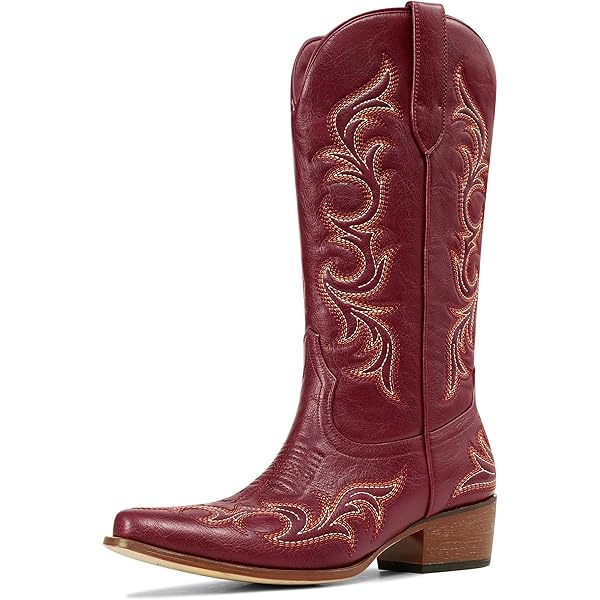 Amazon.com | CORRAL LD WINE EMBROIDERY & STUDS, Size: 6.5, Width